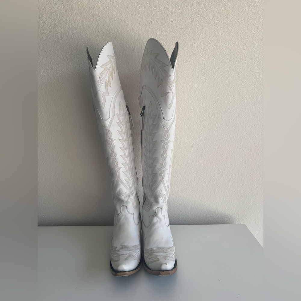 Lane Lexington Over the Knee Boots in white never released to the public